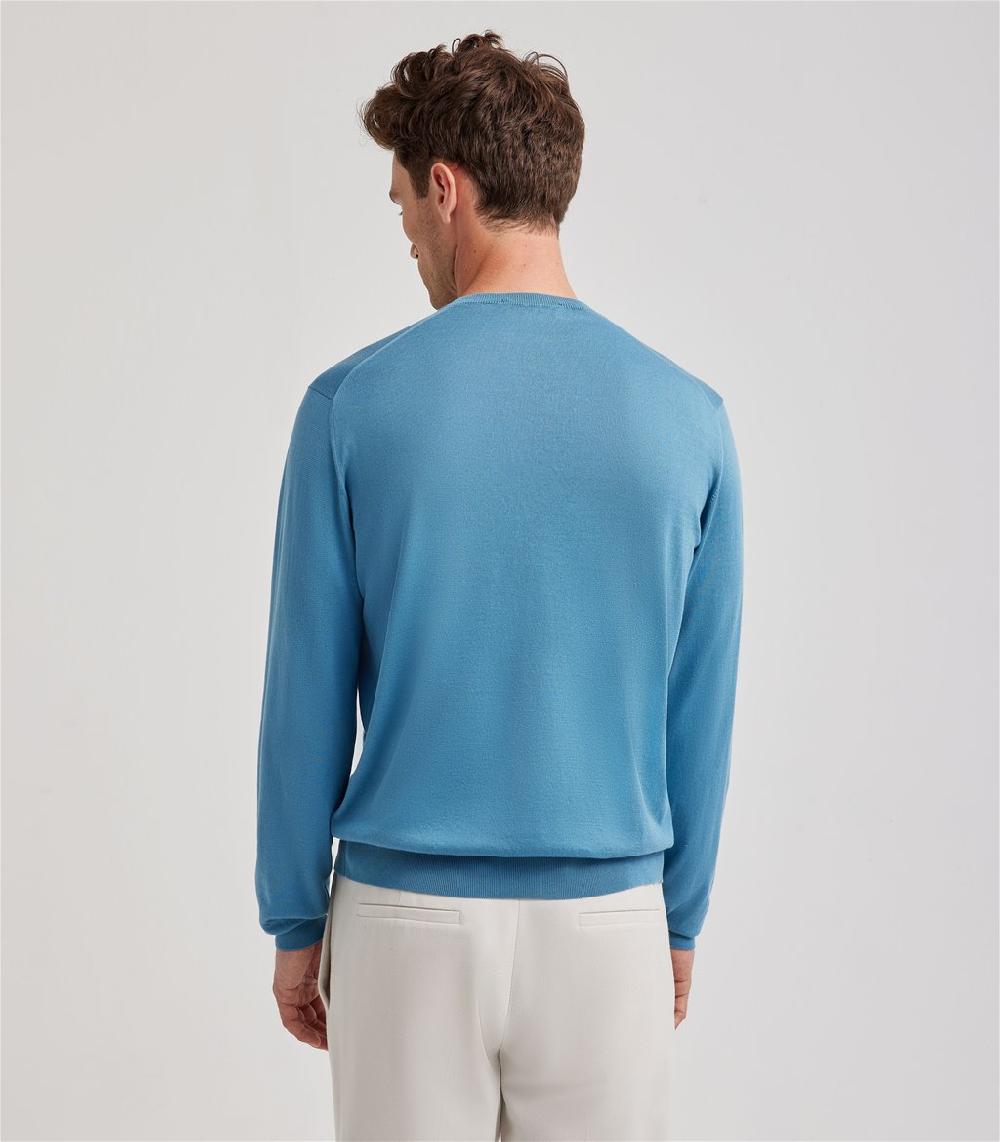 S.Moritz Maglia Blu Avio Da Uomo In Cotone Giza | S.Moritz Sito Ufficiale