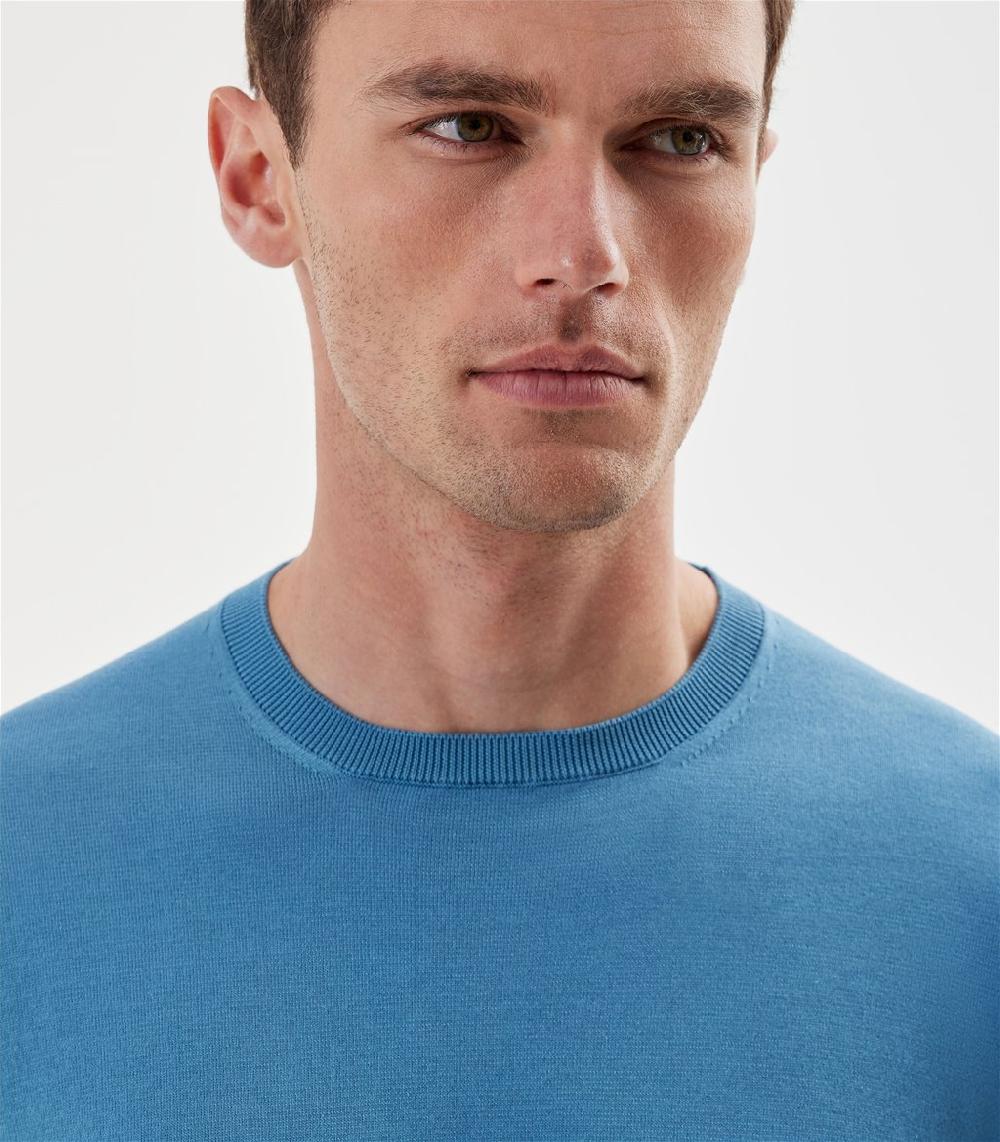 S.Moritz Maglia Blu Avio Da Uomo In Cotone Giza | S.Moritz Sito Ufficiale