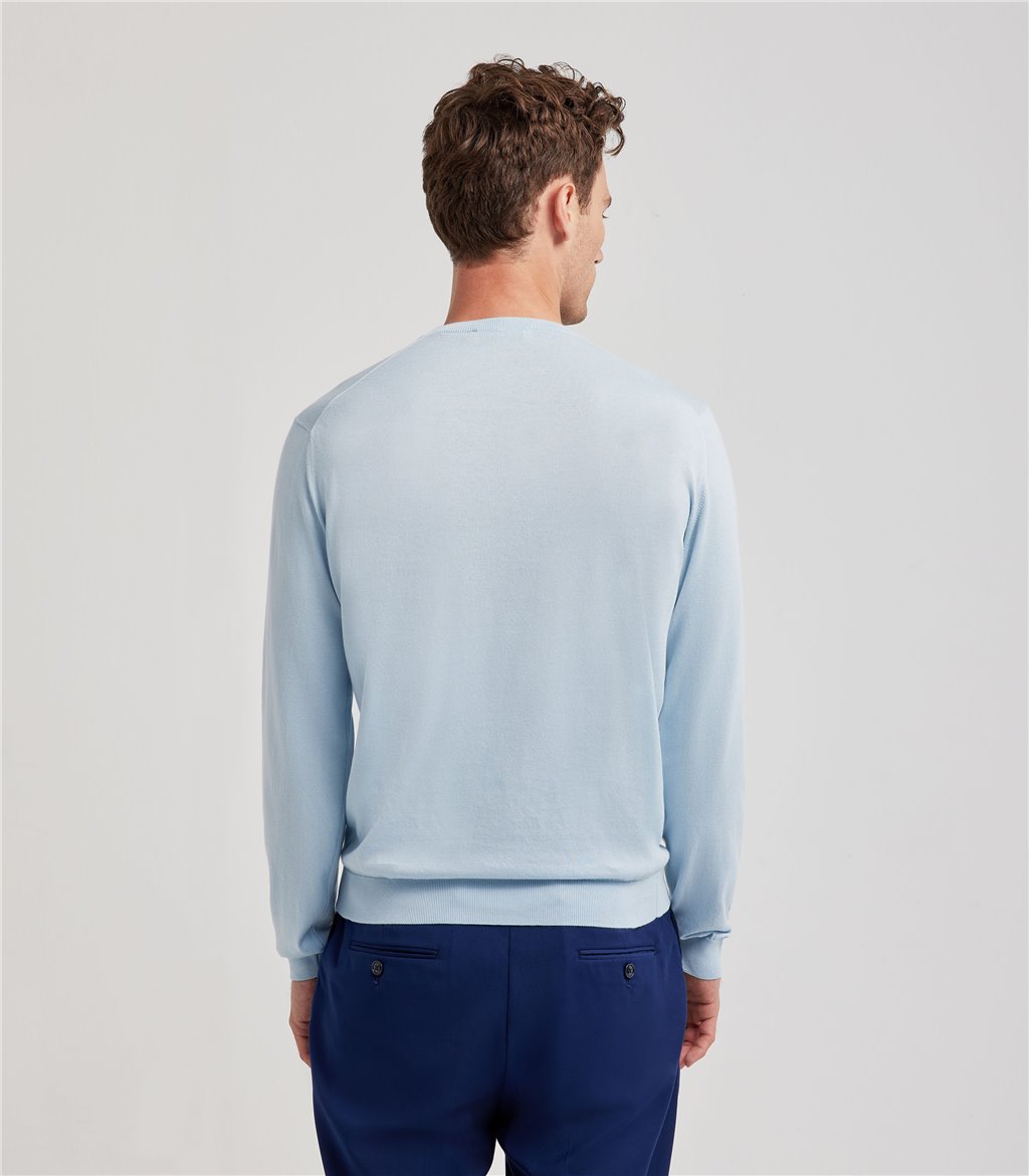 S.Moritz Maglia Celeste Da Uomo In Cotone Giza | S.Moritz Sito Ufficiale