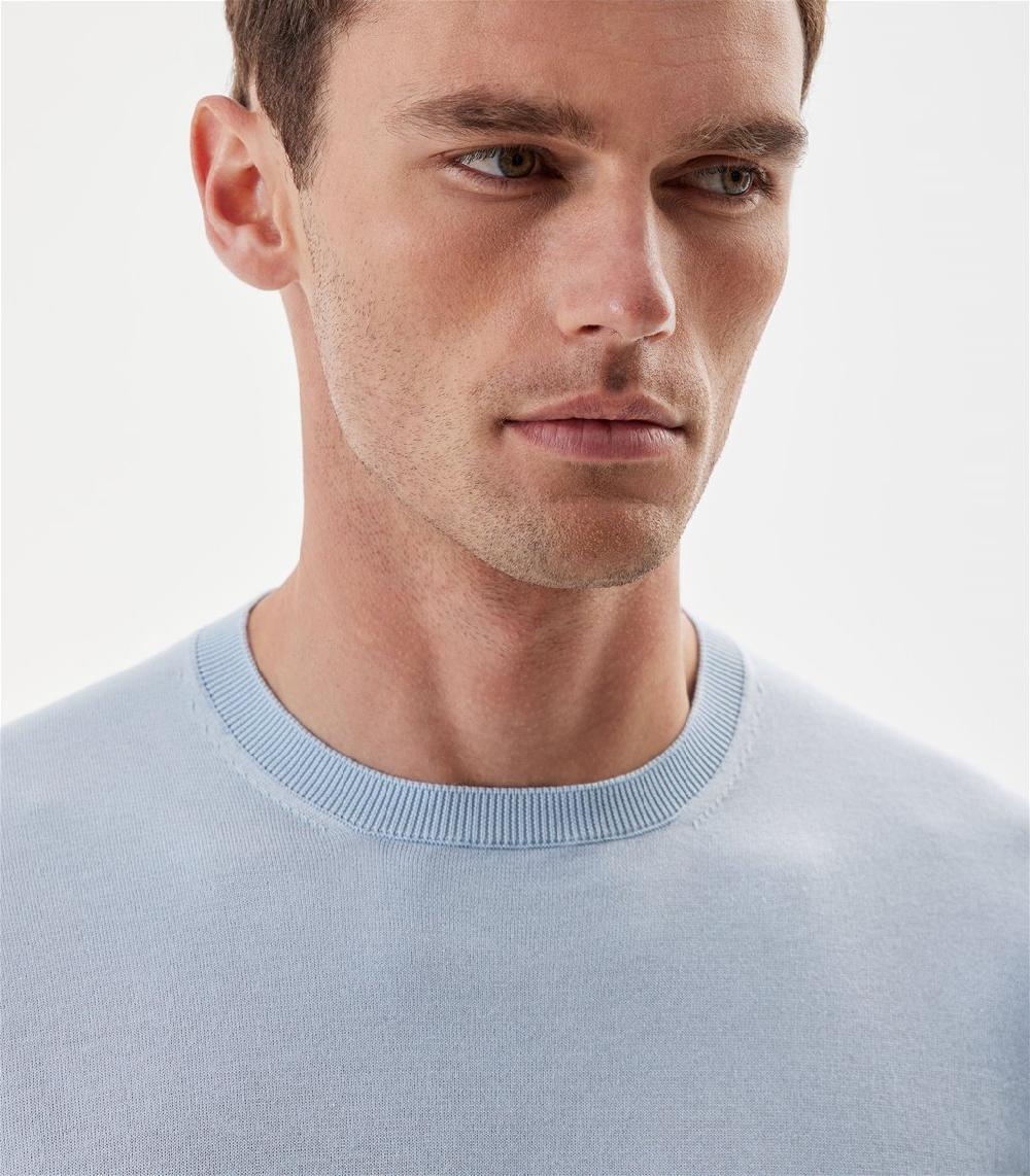 S.Moritz Maglia Celeste Da Uomo In Cotone Giza | S.Moritz Sito Ufficiale