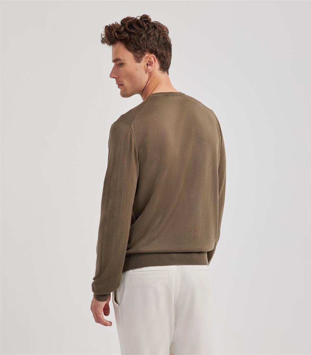 S.Moritz Maglia Kaki Da Uomo Royal Merino | S.Moritz Sito Ufficiale