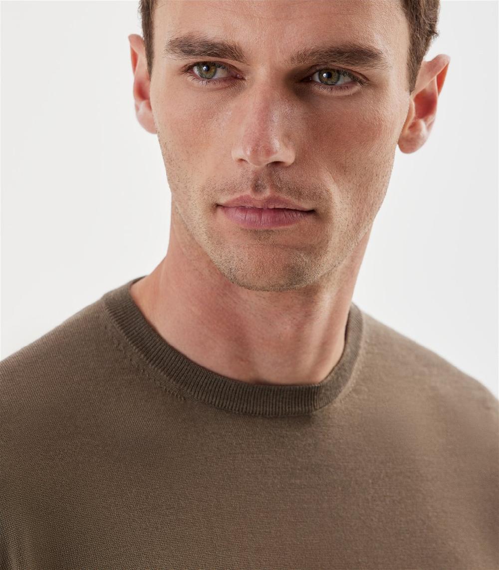 S.Moritz Maglia Kaki Da Uomo Royal Merino | S.Moritz Sito Ufficiale