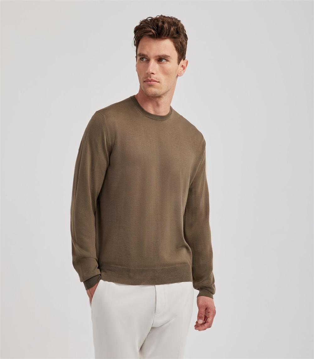 S.Moritz Maglia kaki da uomo royal merino | S.Moritz Sito Ufficiale