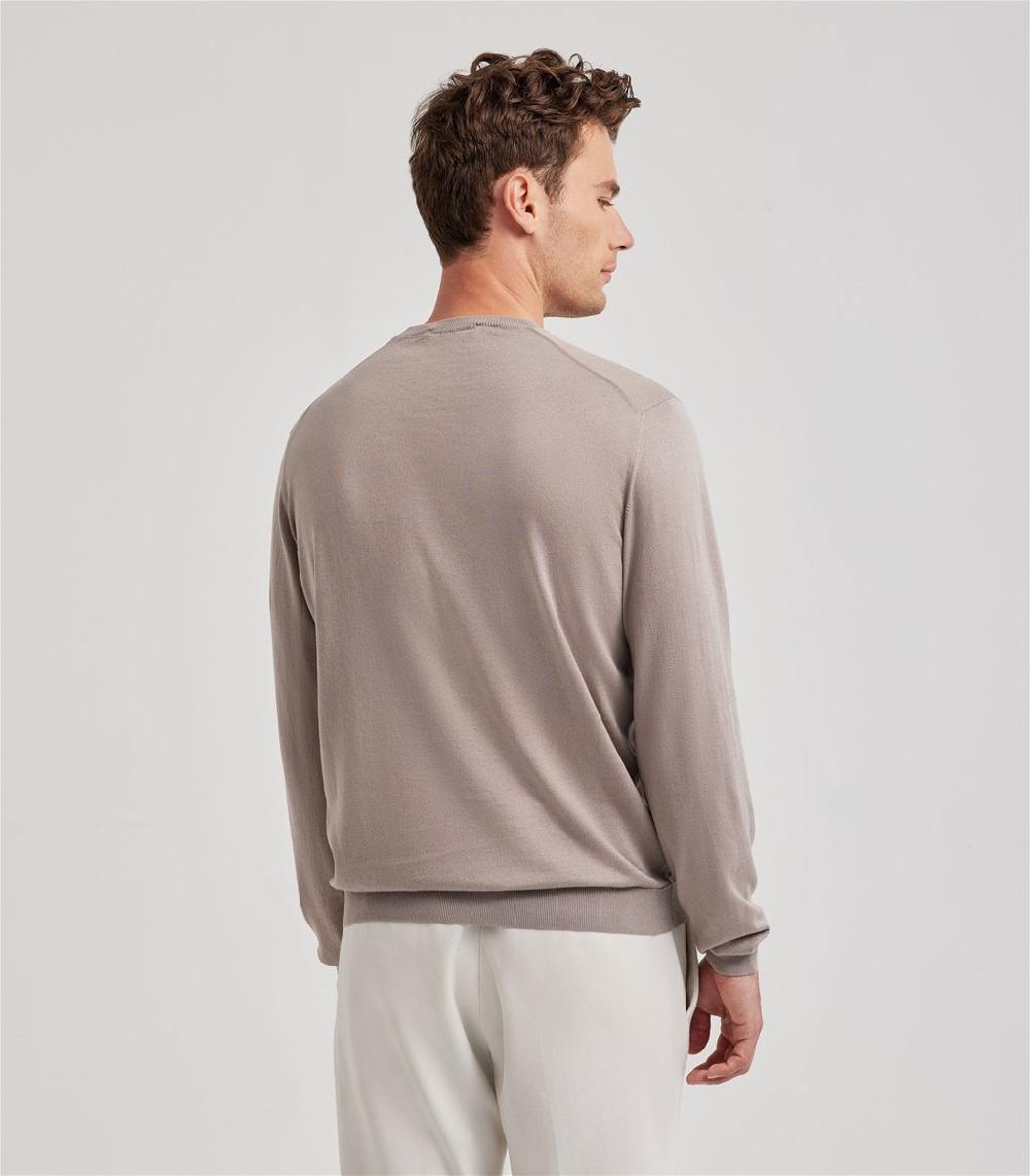 S.Moritz Maglia Tortora Da Uomo In Cotone Giza | S.Moritz Sito Ufficiale