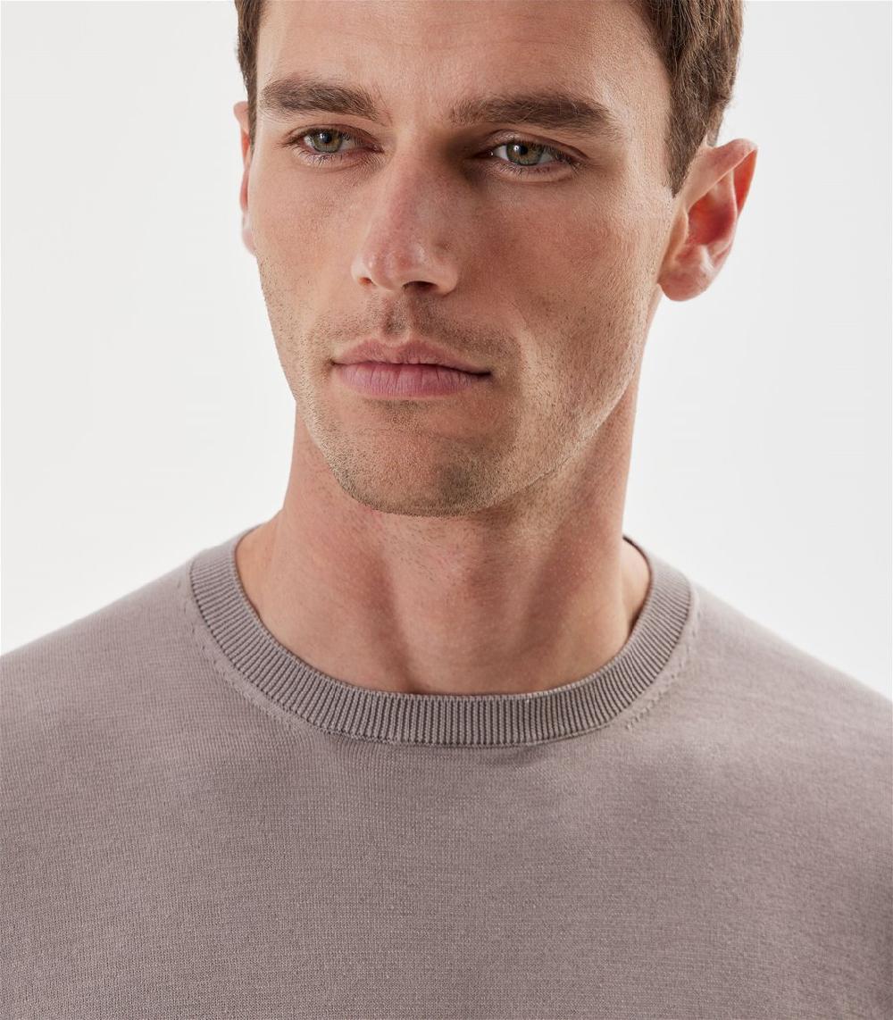 S.Moritz Maglia Tortora Da Uomo In Cotone Giza | S.Moritz Sito Ufficiale