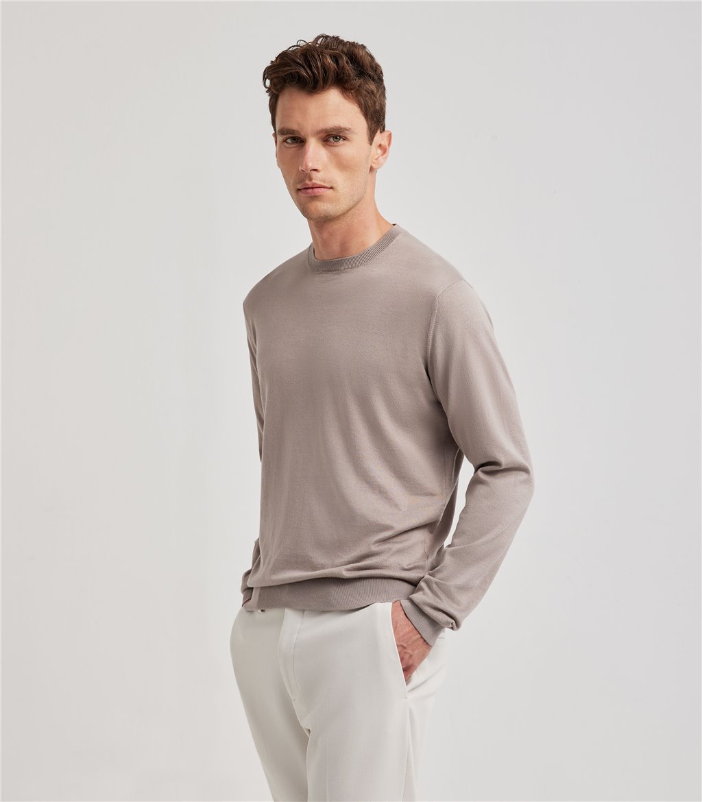 S.Moritz Maglia tortora da uomo in cotone giza | S.Moritz Sito Ufficiale