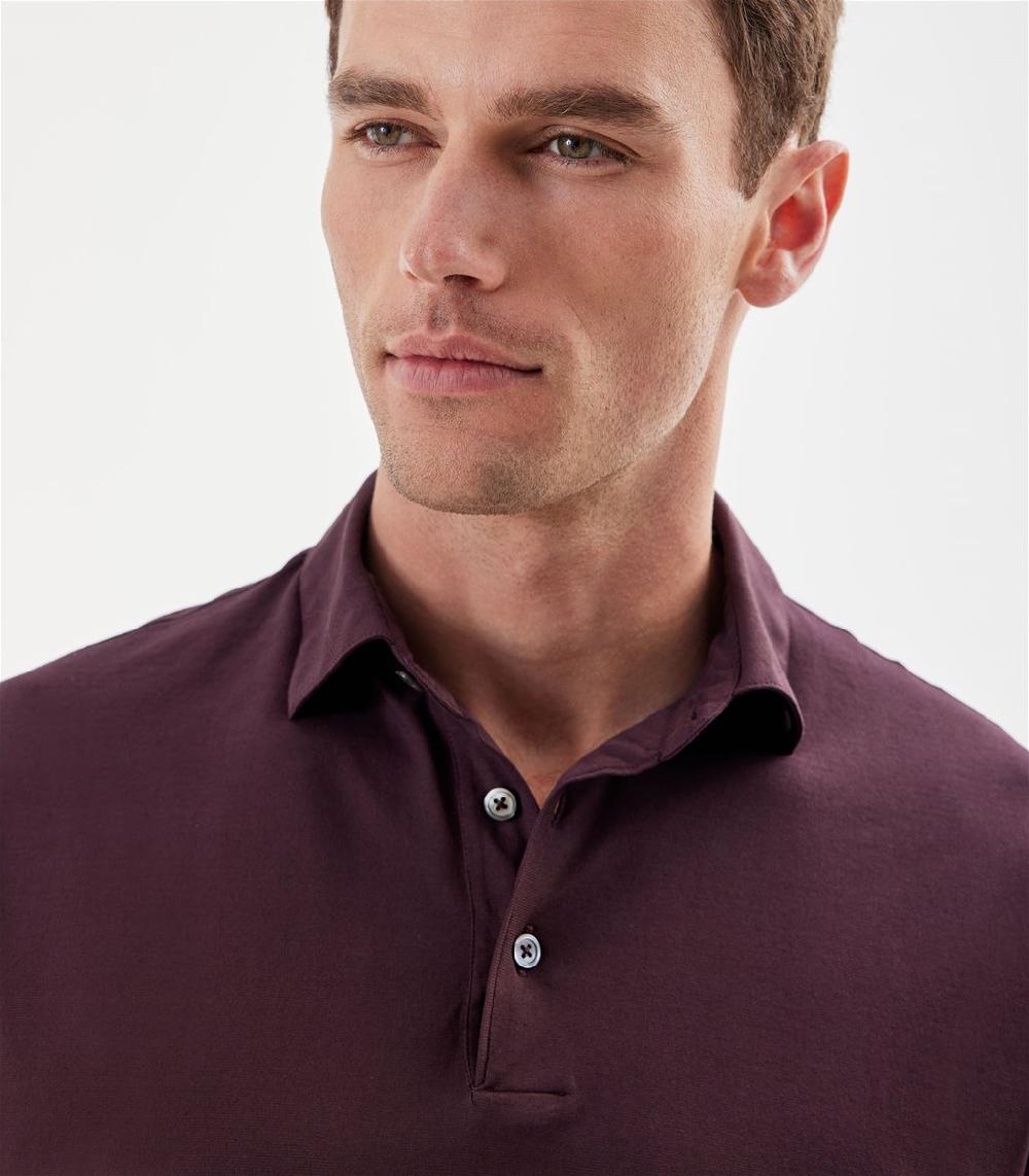 S.Moritz Polo Amarena Da Uomo In Cotone Crepe | S.Moritz Sito Ufficiale