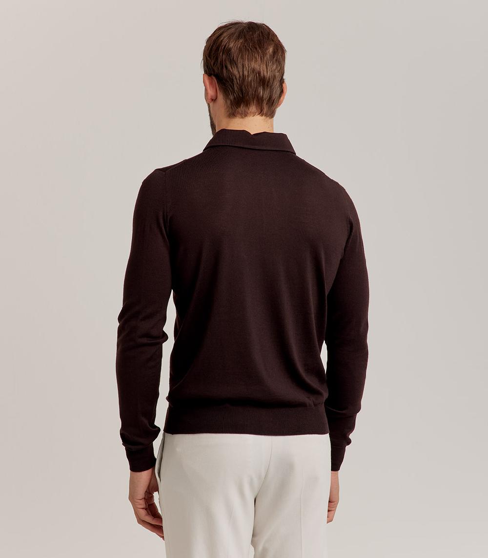 S.Moritz POLO COLLO CAMICIA ROYAL MERINO - TESTA DI MORO