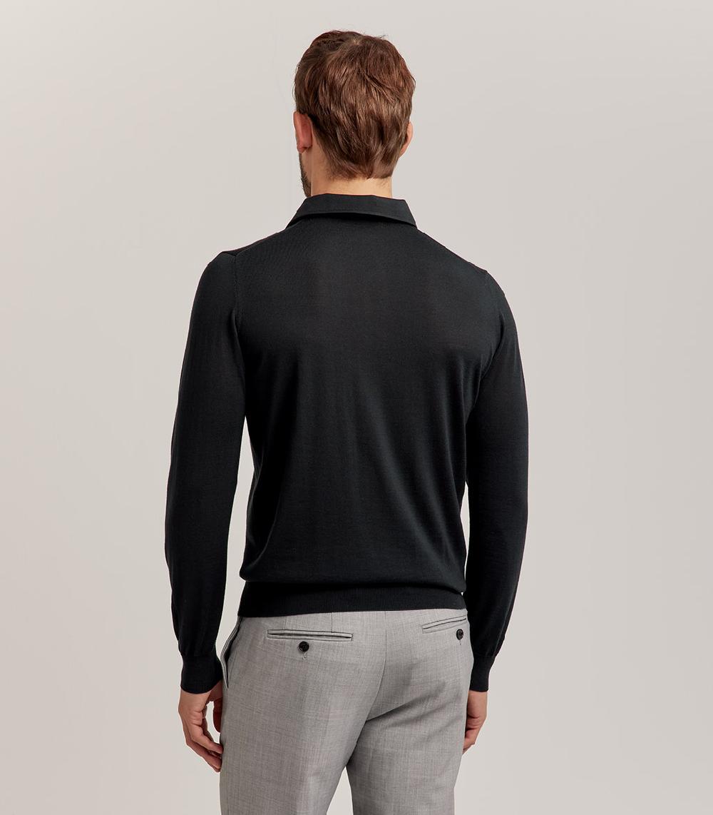 S.Moritz POLO COLLO CAMICIA ROYAL MERINO - VERDE SCURO