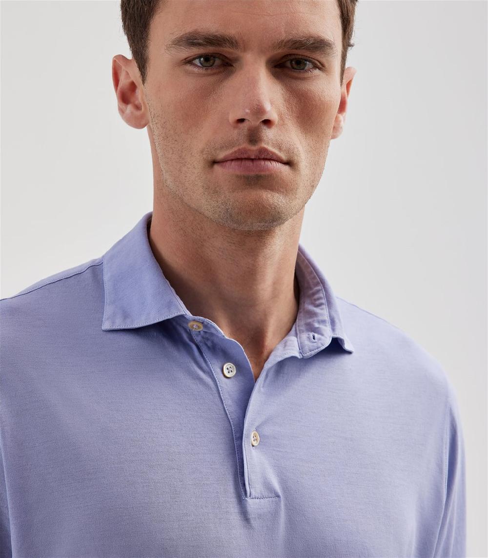 S.Moritz Polo Lilla Da Uomo In Cotone Crepe | S.Moritz Sito Ufficiale