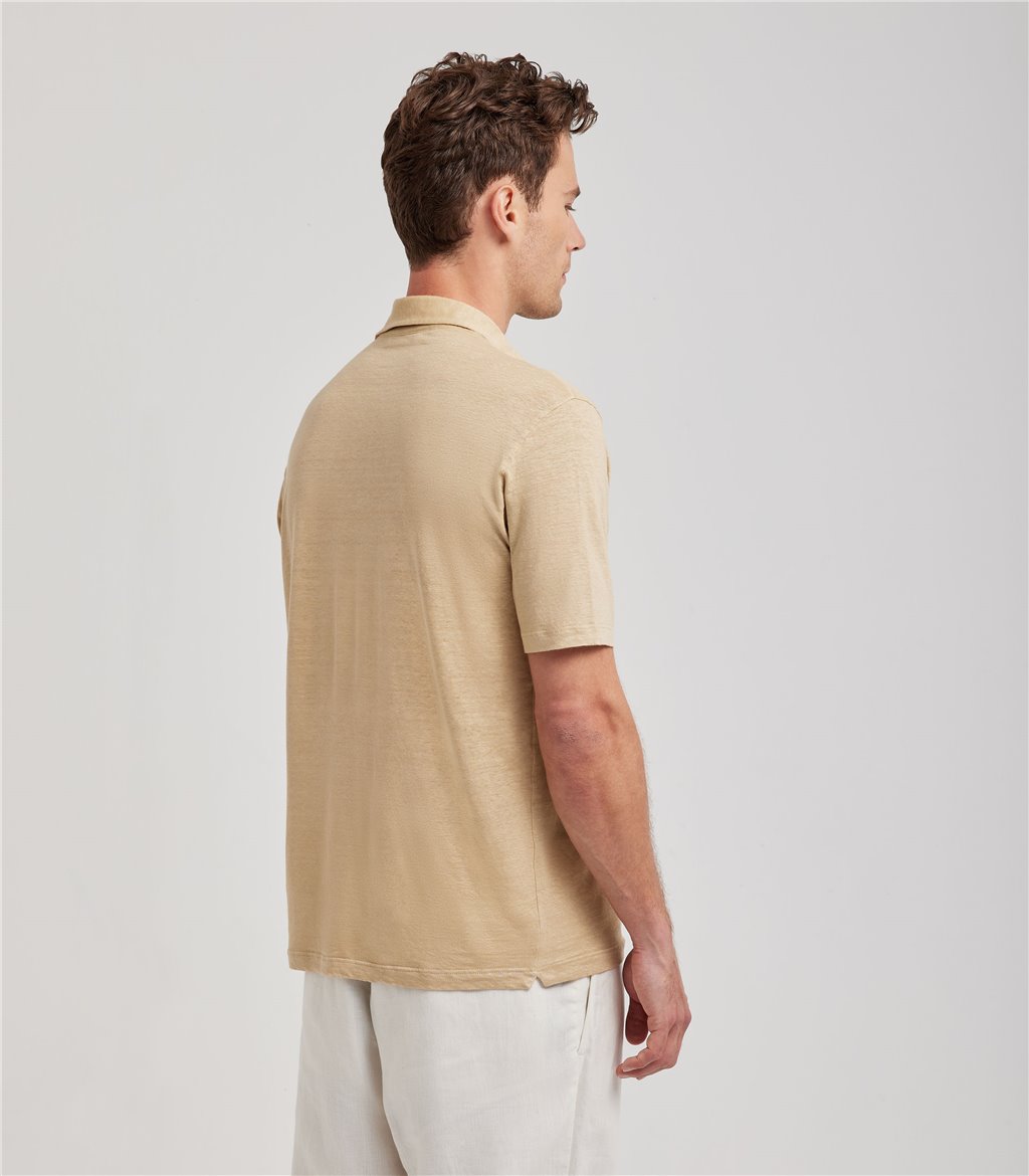S.Moritz Polo Skipper Beige Da Uomo In Jersey Lino | S.Moritz Sito Ufficiale