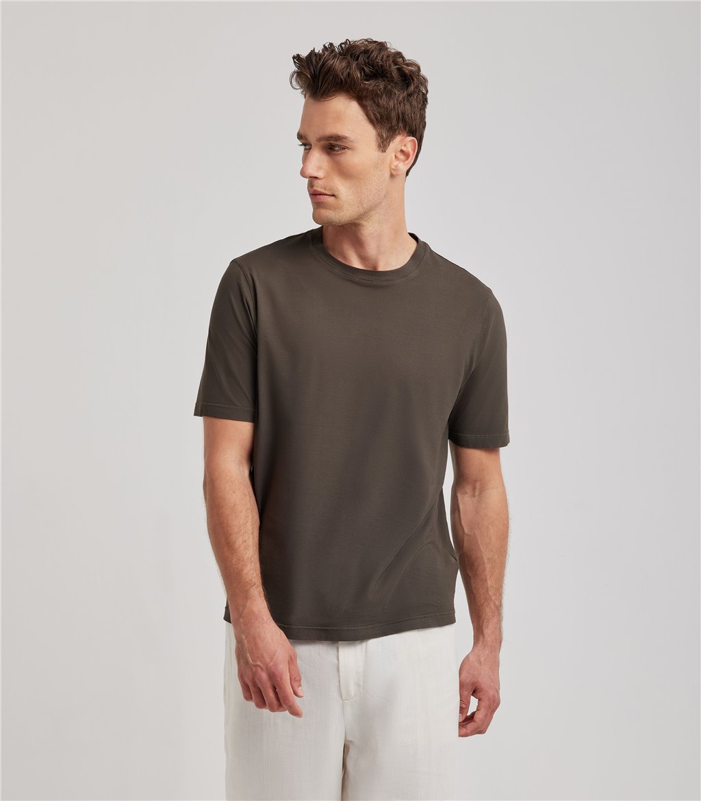 S.Moritz Polo skipper marrone da uomo in jersey lino | S.Moritz Sito Ufficiale