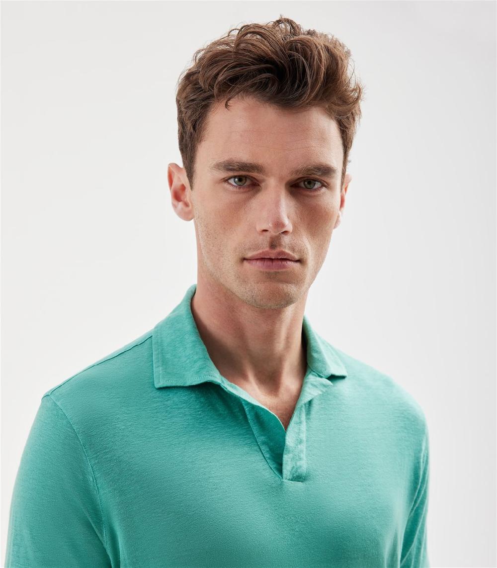 S.Moritz Polo Skipper Verde Smeraldo In Jersey Lino | S.Moritz Sito Ufficiale