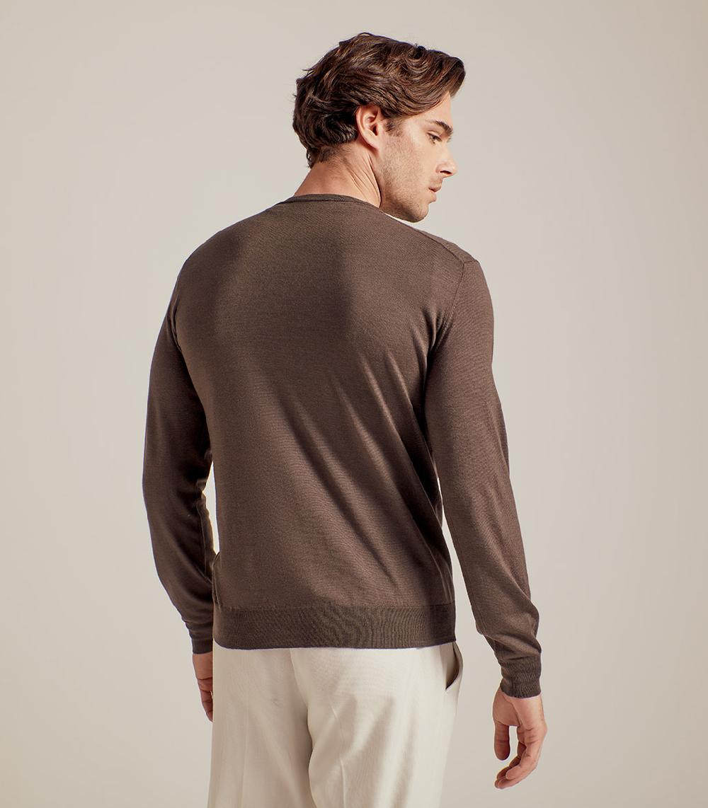 S.Moritz COLLO V LANA SETA CASHMERE - CACAO
