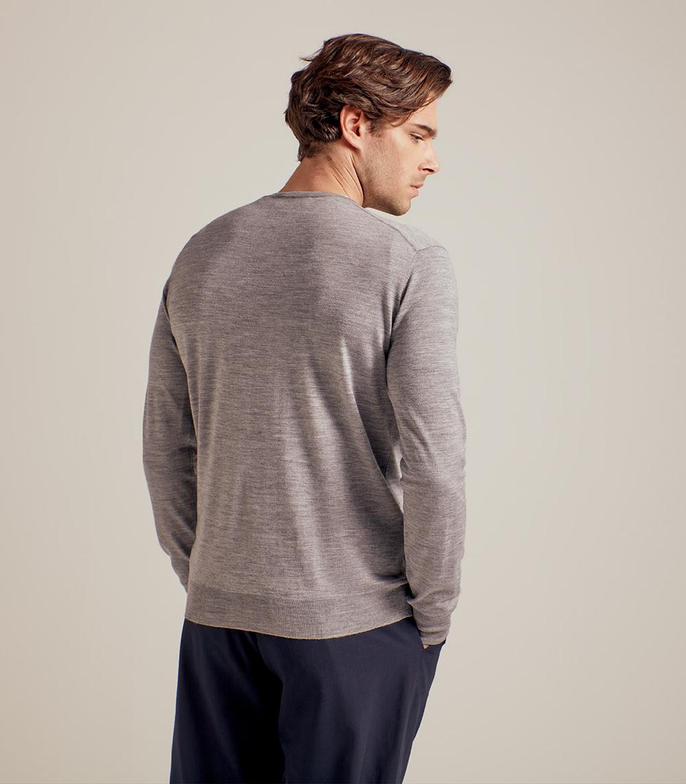 S.Moritz COLLO V LANA SETA CASHMERE - GRIGIO