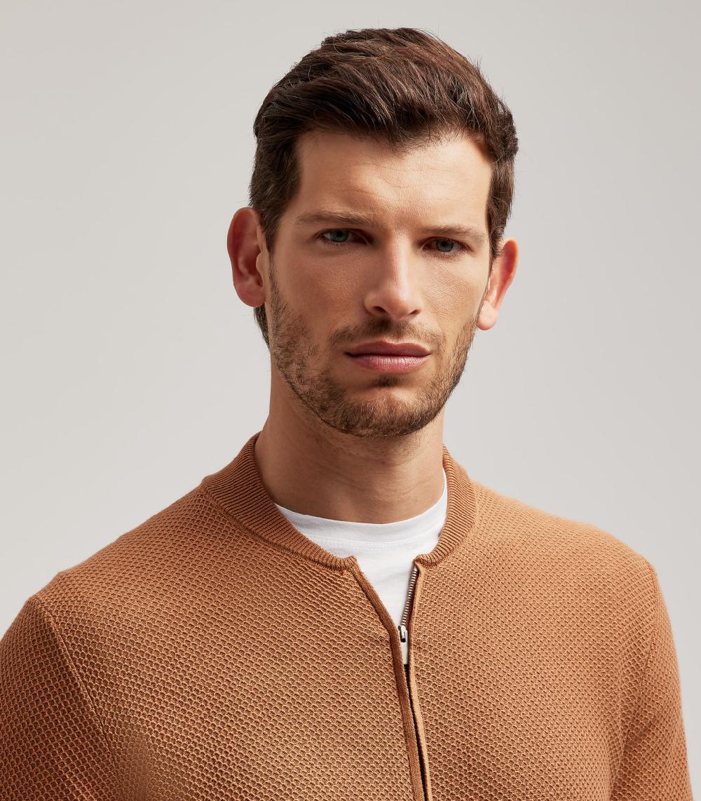 S.Moritz FULLZIP COLLO BOMBER NIDO D'APE - COTONE