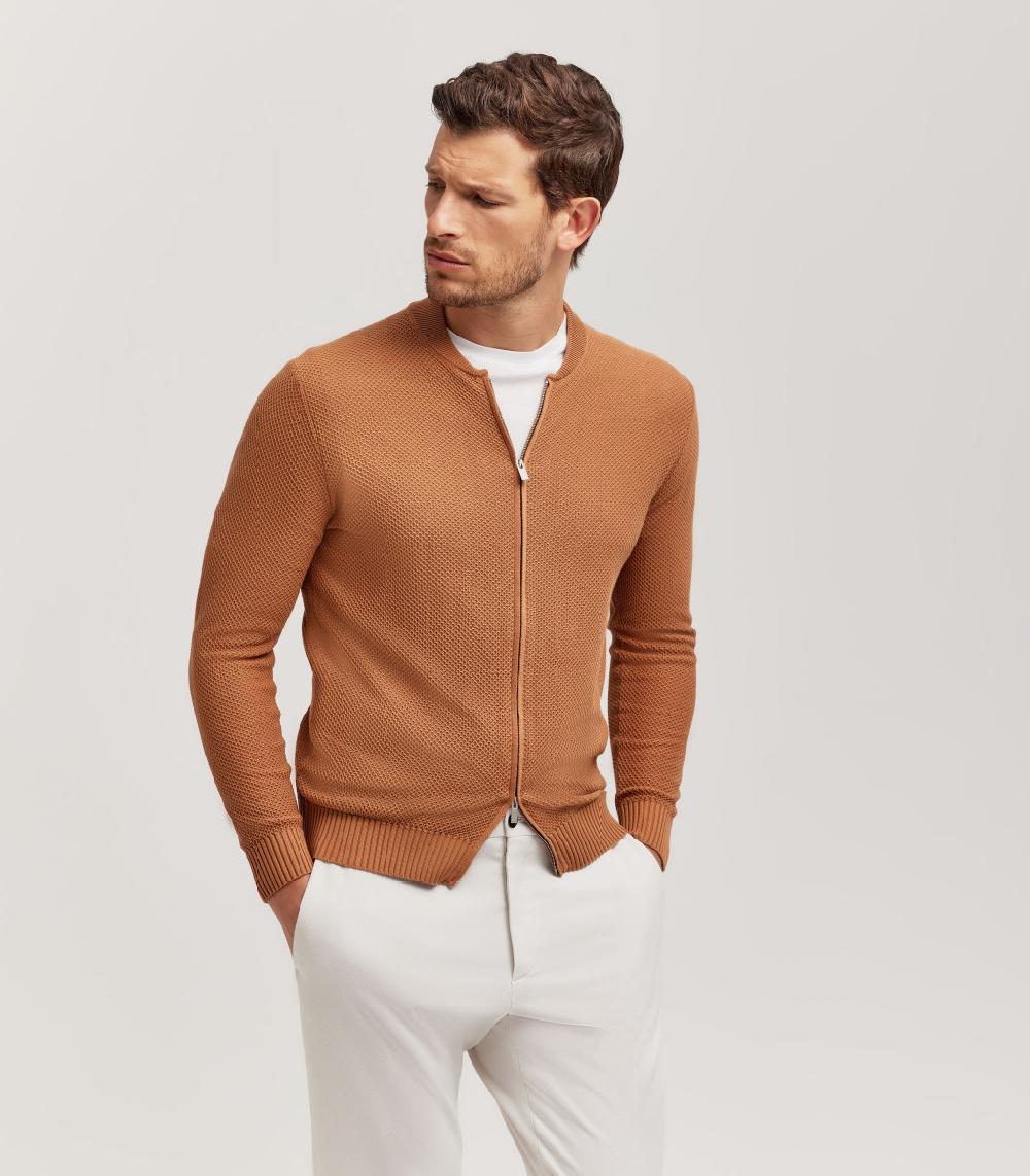 S.Moritz FULLZIP COLLO BOMBER NIDO D'APE - COTONE