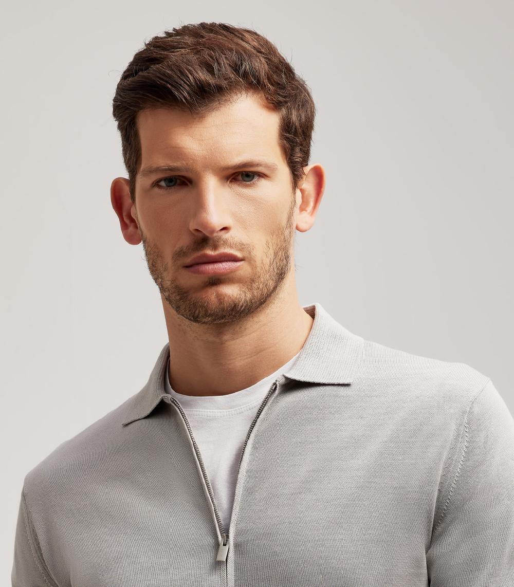 S.Moritz FULLZIP COLLO POLO - COTONE
