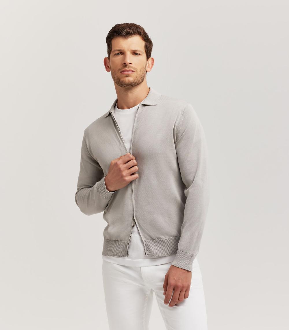 S.Moritz FULLZIP COLLO POLO - COTONE