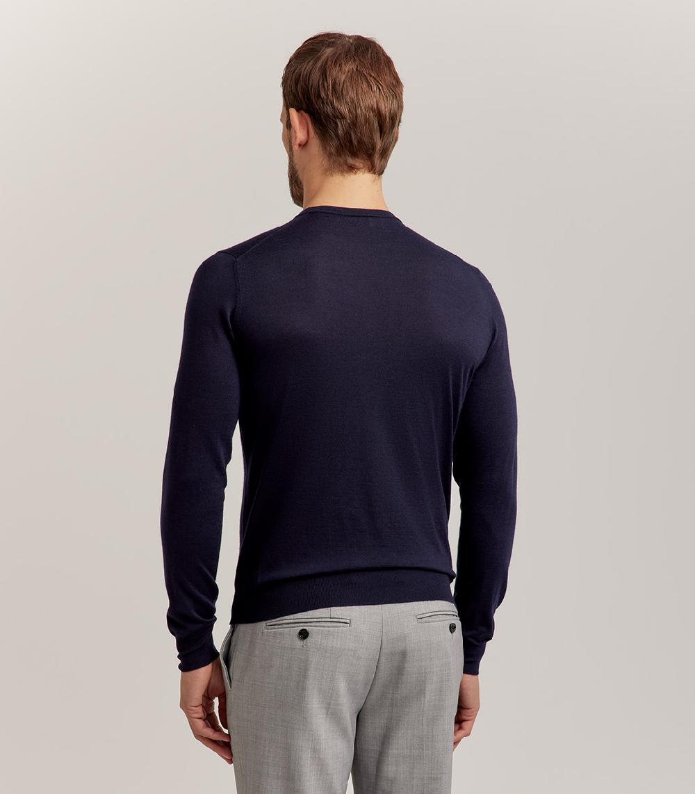 S.Moritz GIROCOLLO LANA SETA CASHMERE - BLU NAVY