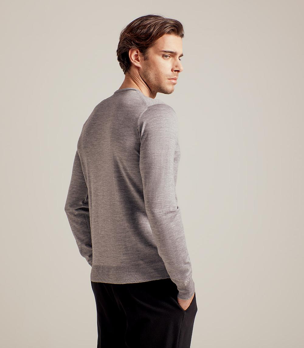 S.Moritz GIROCOLLO LANA SETA CASHMERE - GRIGIO