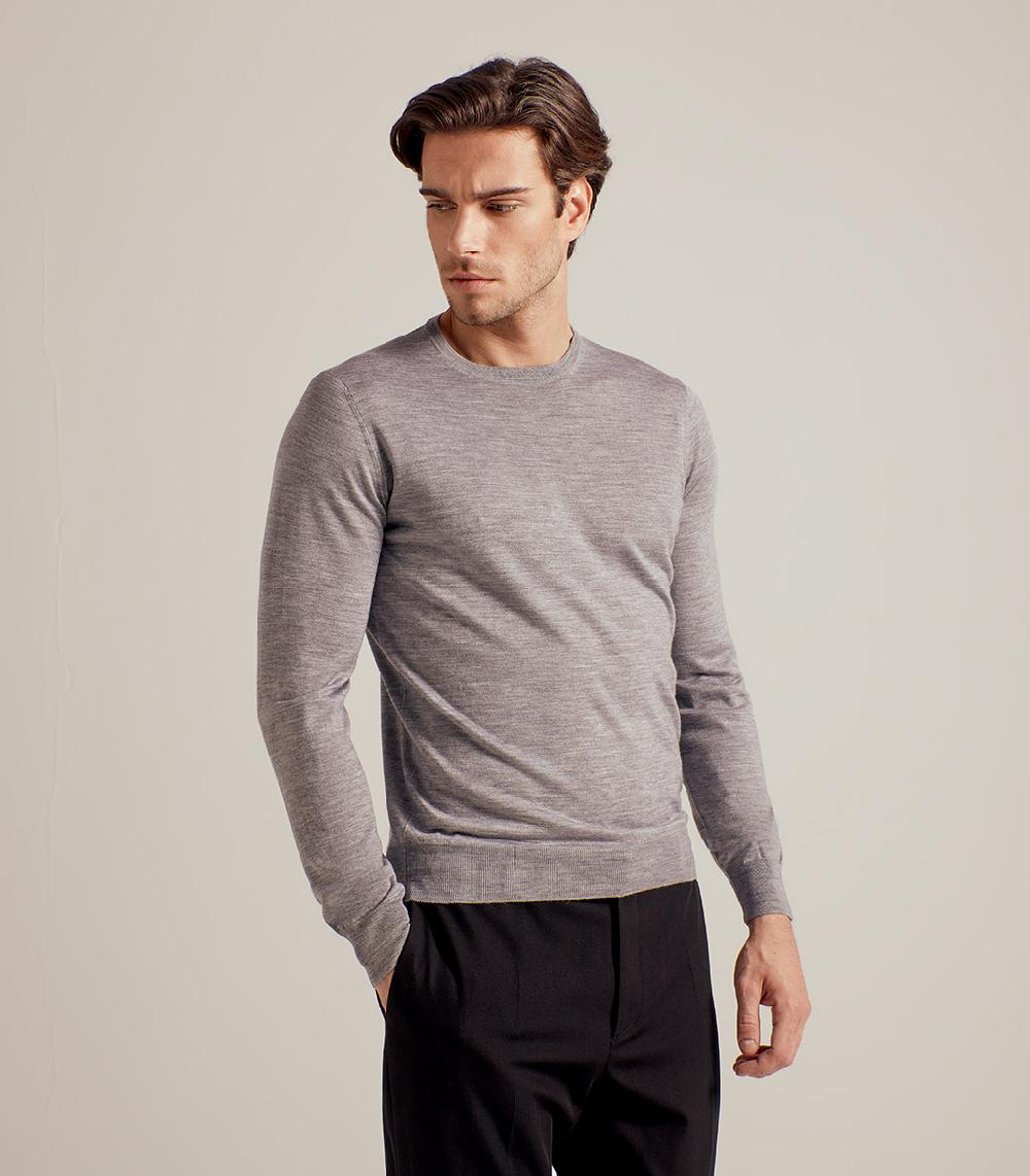 S.Moritz GIROCOLLO LANA SETA CASHMERE - GRIGIO