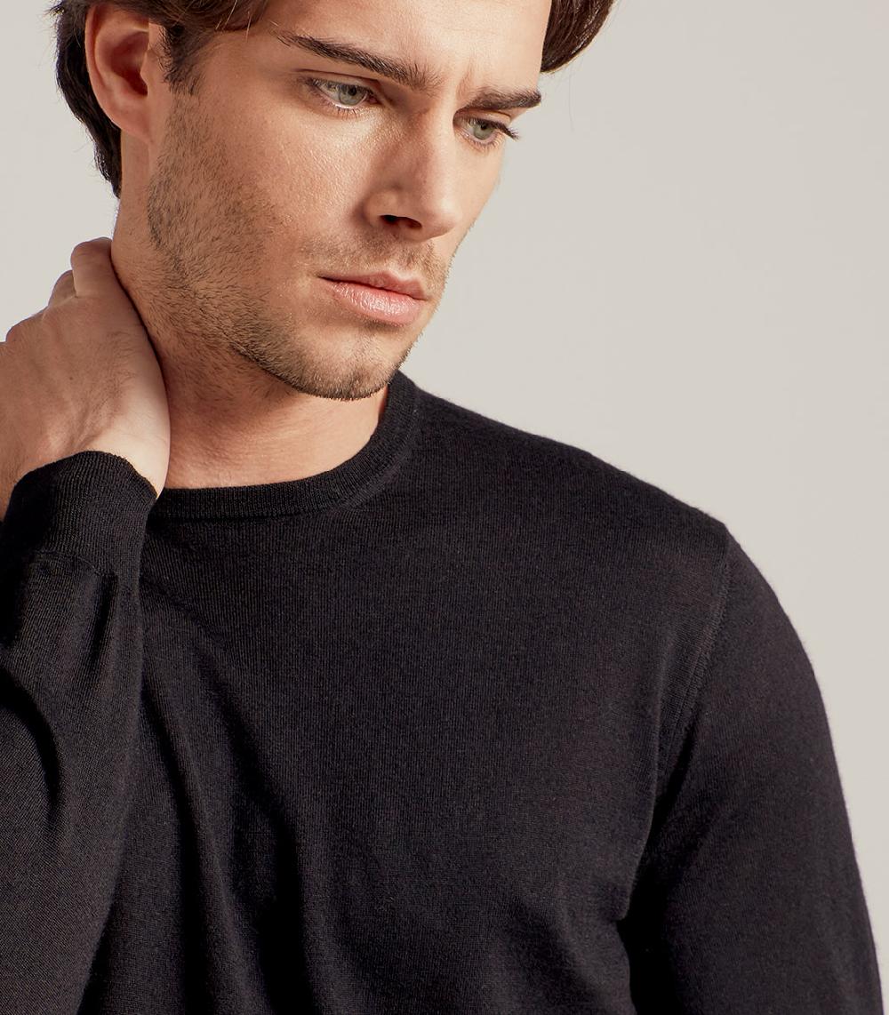 S.Moritz GIROCOLLO LANA SETA CASHMERE - NERO