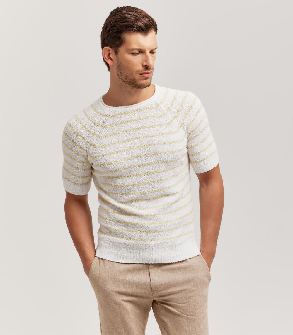 S.Moritz GIROCOLLO RAGLAN EFFETTO SPUGNA - COTONE