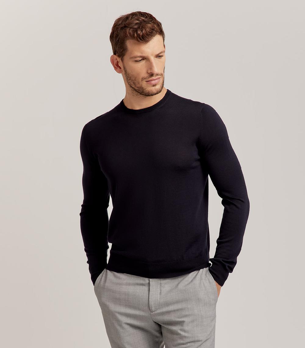 S.Moritz GIROCOLLO ROYAL MERINO - BLU NAVY