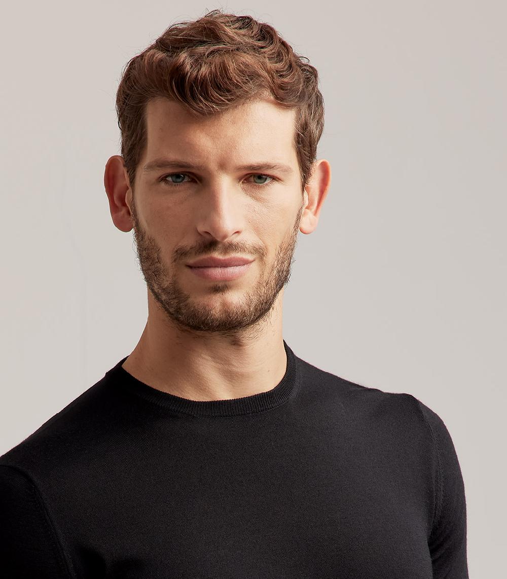 S.Moritz GIROCOLLO ROYAL MERINO - NERO