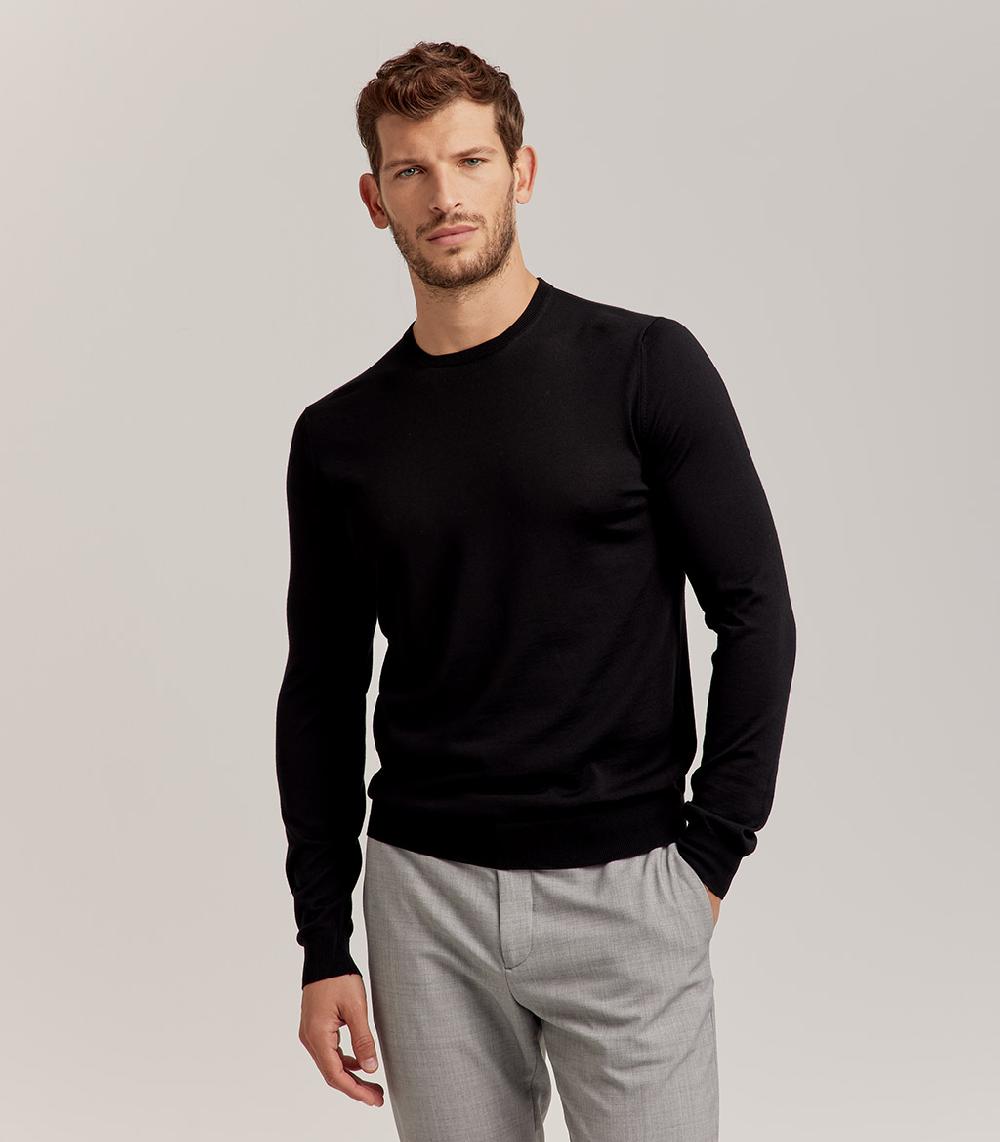 S.Moritz GIROCOLLO ROYAL MERINO - NERO