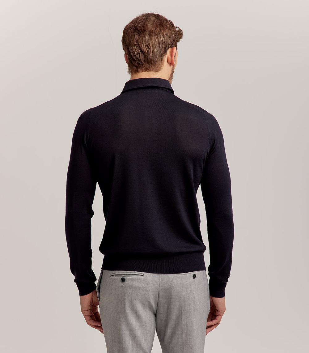 S.Moritz POLO COLLO CAMICIA ROYAL MERINO - BLU NAVY