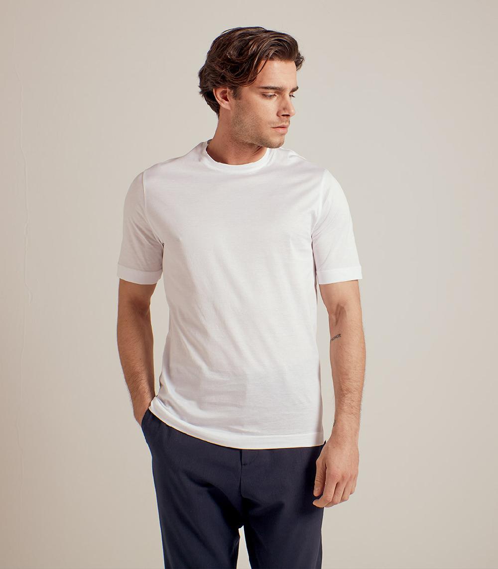 S.Moritz T-SHIRT IN COTONE SUPERFINE - BIANCO
