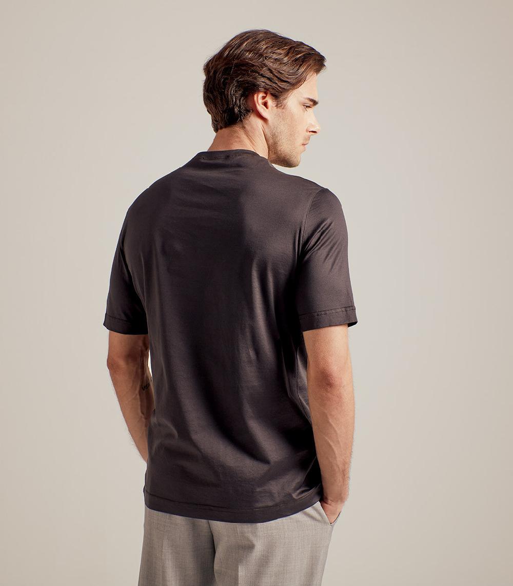 S.Moritz T-SHIRT IN COTONE SUPERFINE - MARRONE