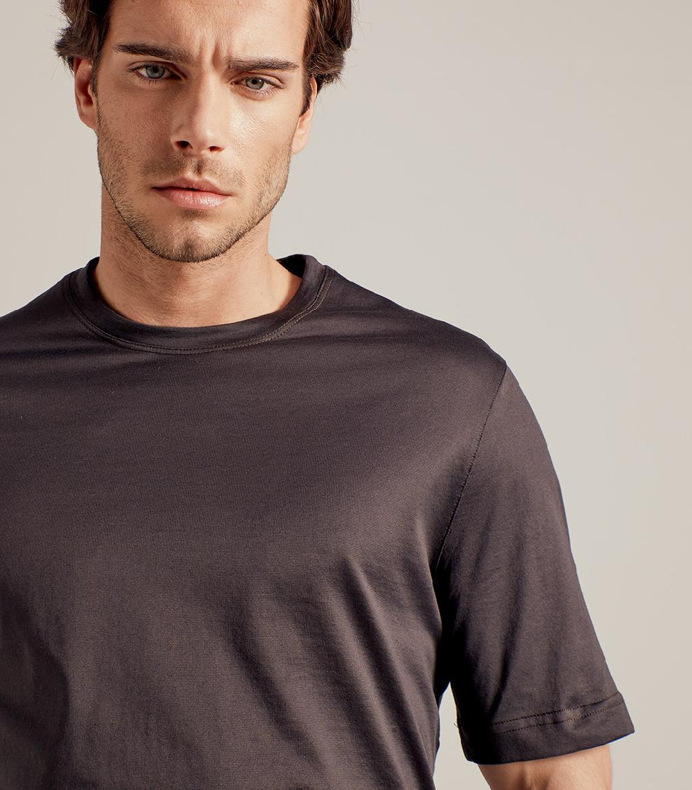 S.Moritz T-SHIRT IN COTONE SUPERFINE - MARRONE