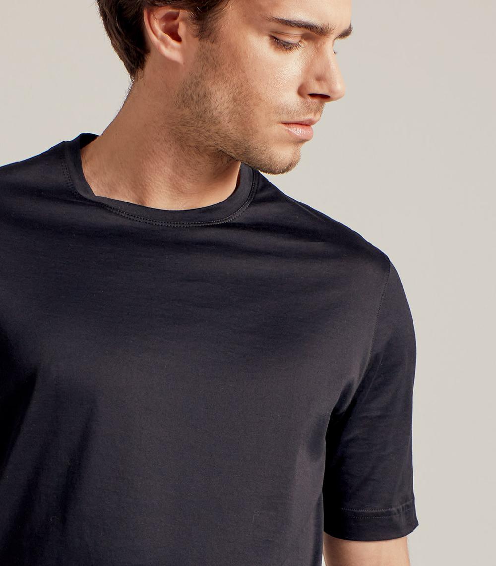 S.Moritz T-SHIRT IN COTONE SUPERFINE - NERO