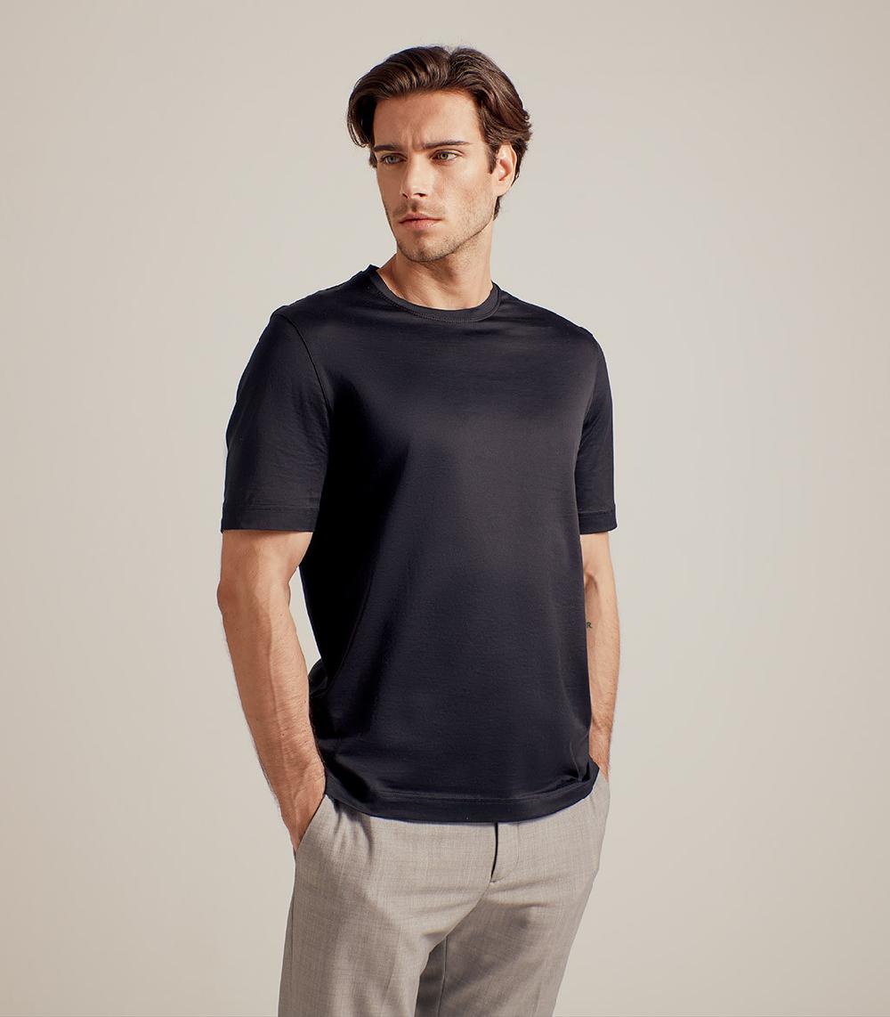 S.Moritz T-SHIRT IN COTONE SUPERFINE - NERO
