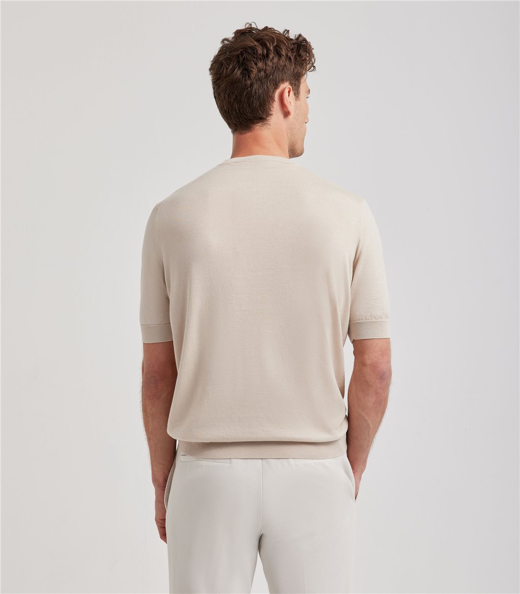 S.Moritz T-shirt Beige Da Uomo In Cotone Giza | S.Moritz Sito Ufficiale