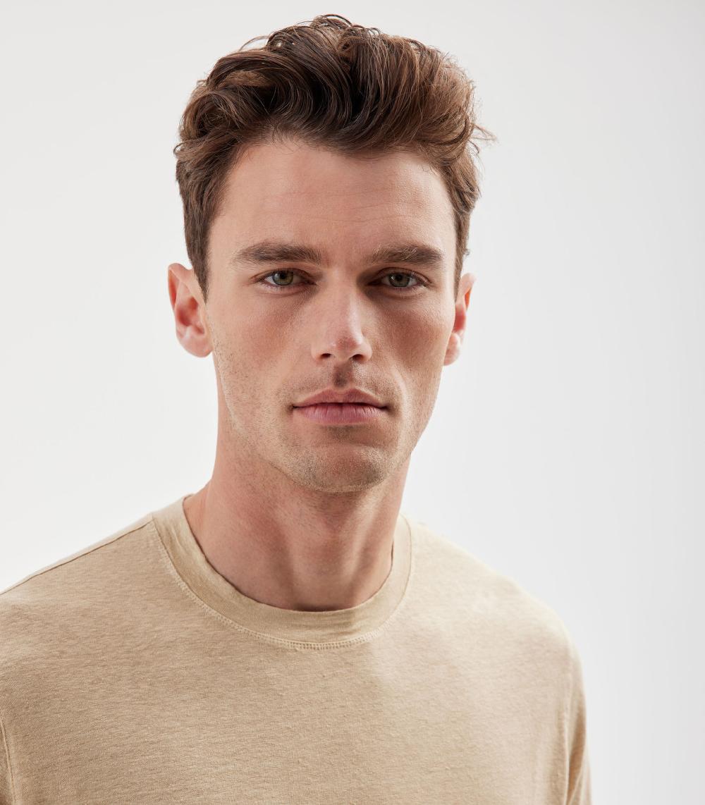 S.Moritz T-shirt Beige Da Uomo In Jersey Lino | S.Moritz Sito Ufficiale