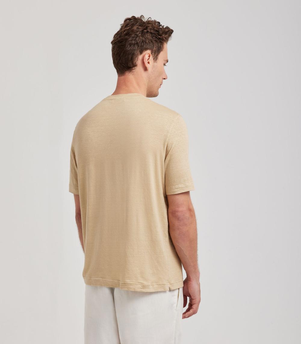S.Moritz T-shirt beige da uomo in jersey lino | S.Moritz Sito Ufficiale