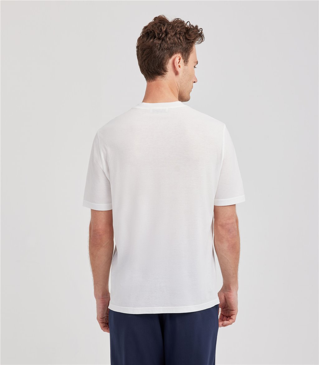 S.Moritz T-shirt Bianca Da Uomo In Cotone Crepe | S.Moritz Sito Ufficiale