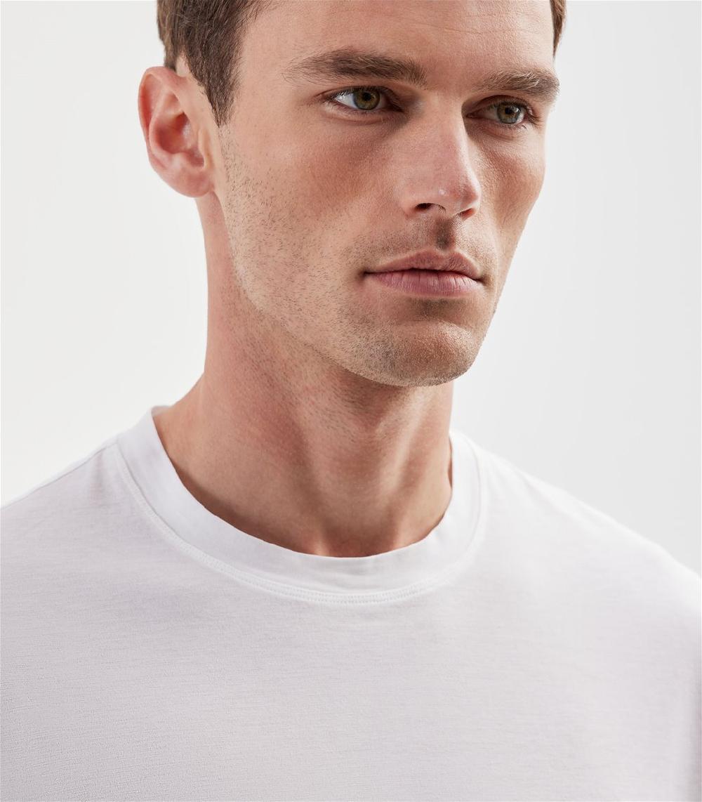 S.Moritz T-shirt Bianca Da Uomo In Cotone Crepe | S.Moritz Sito Ufficiale