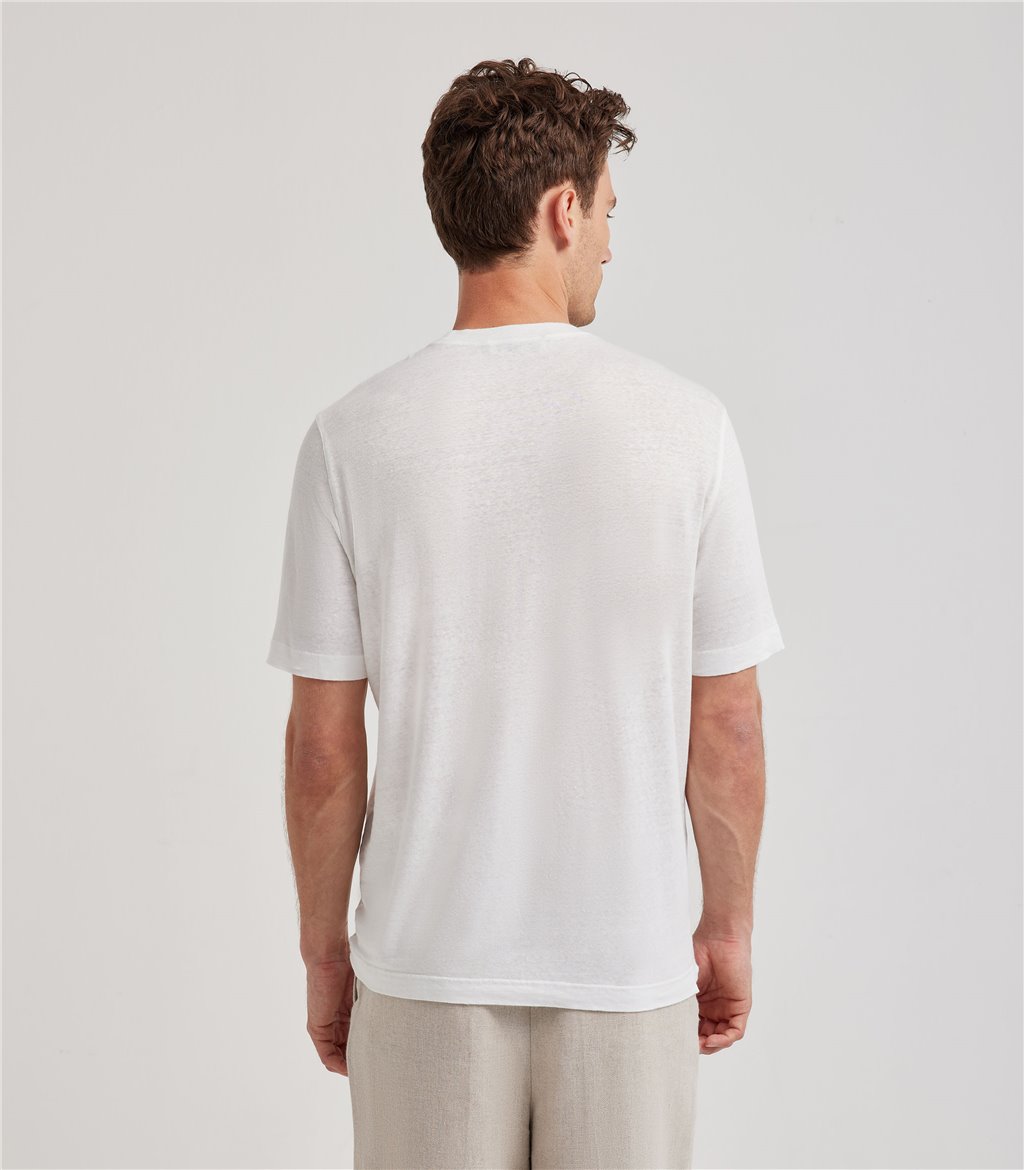 S.Moritz T-shirt Bianca Da Uomo In Jersey Lino | S.Moritz Sito Ufficiale