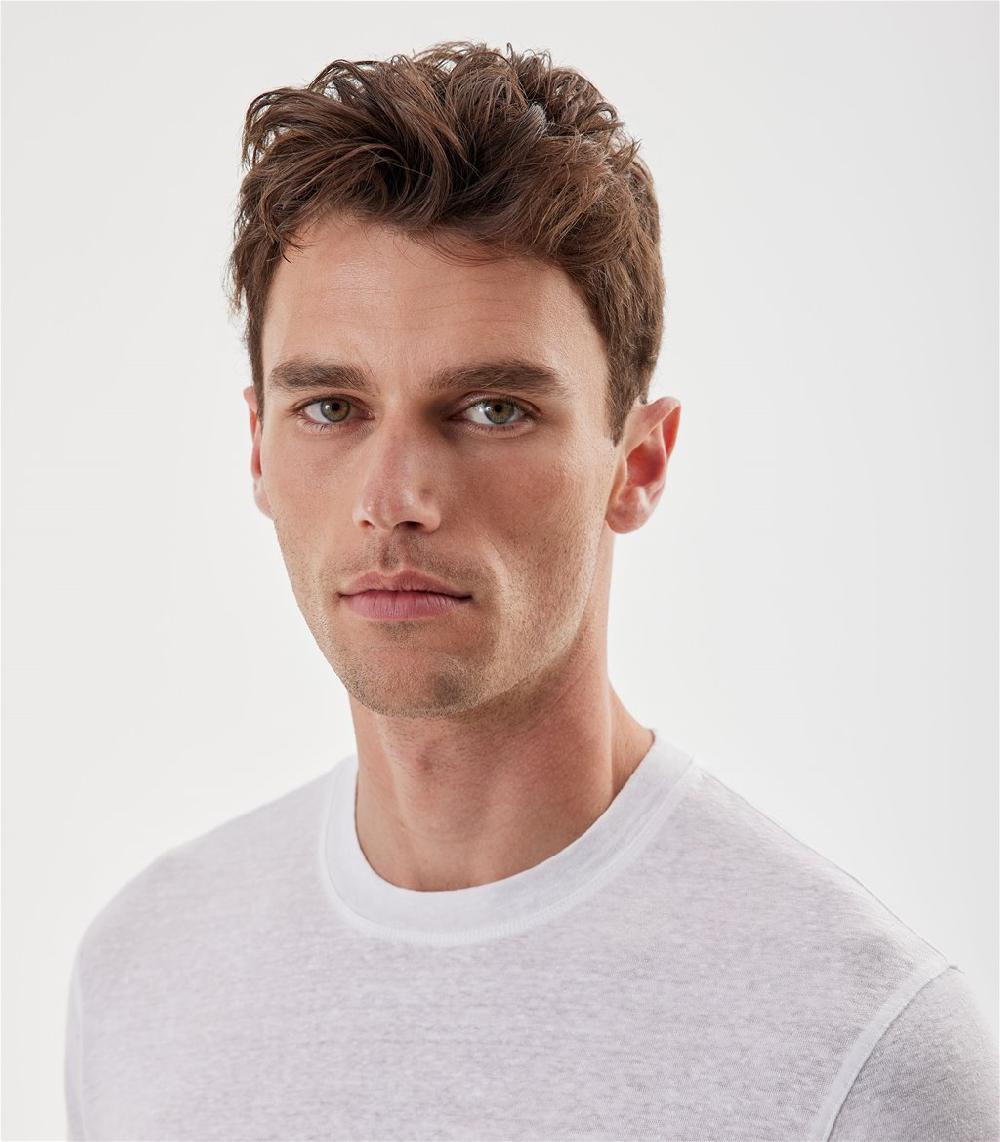 S.Moritz T-shirt Bianca Da Uomo In Jersey Lino | S.Moritz Sito Ufficiale