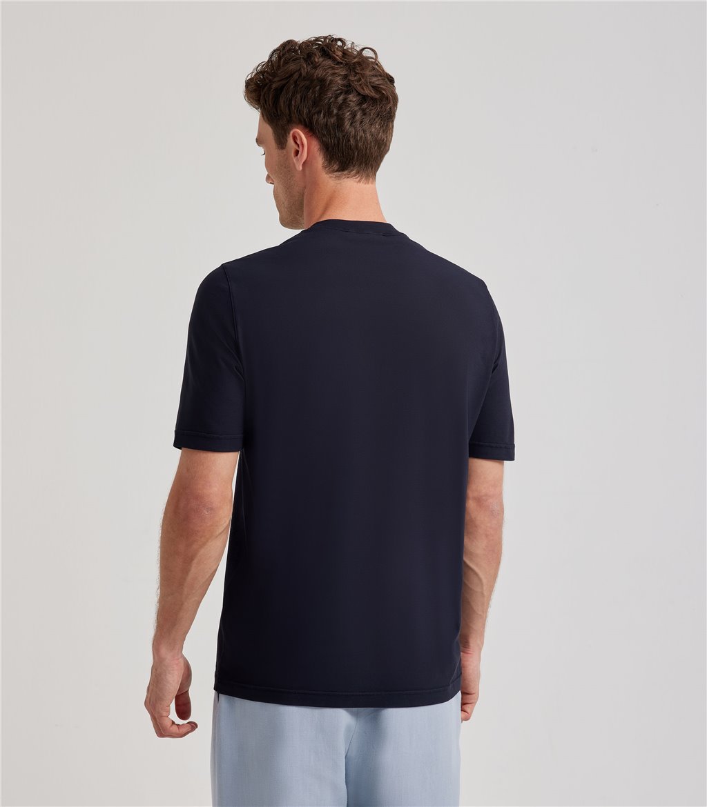 S.Moritz T-shirt Blu Da Uomo In Cotone Crepe | S.Moritz Sito Ufficiale
