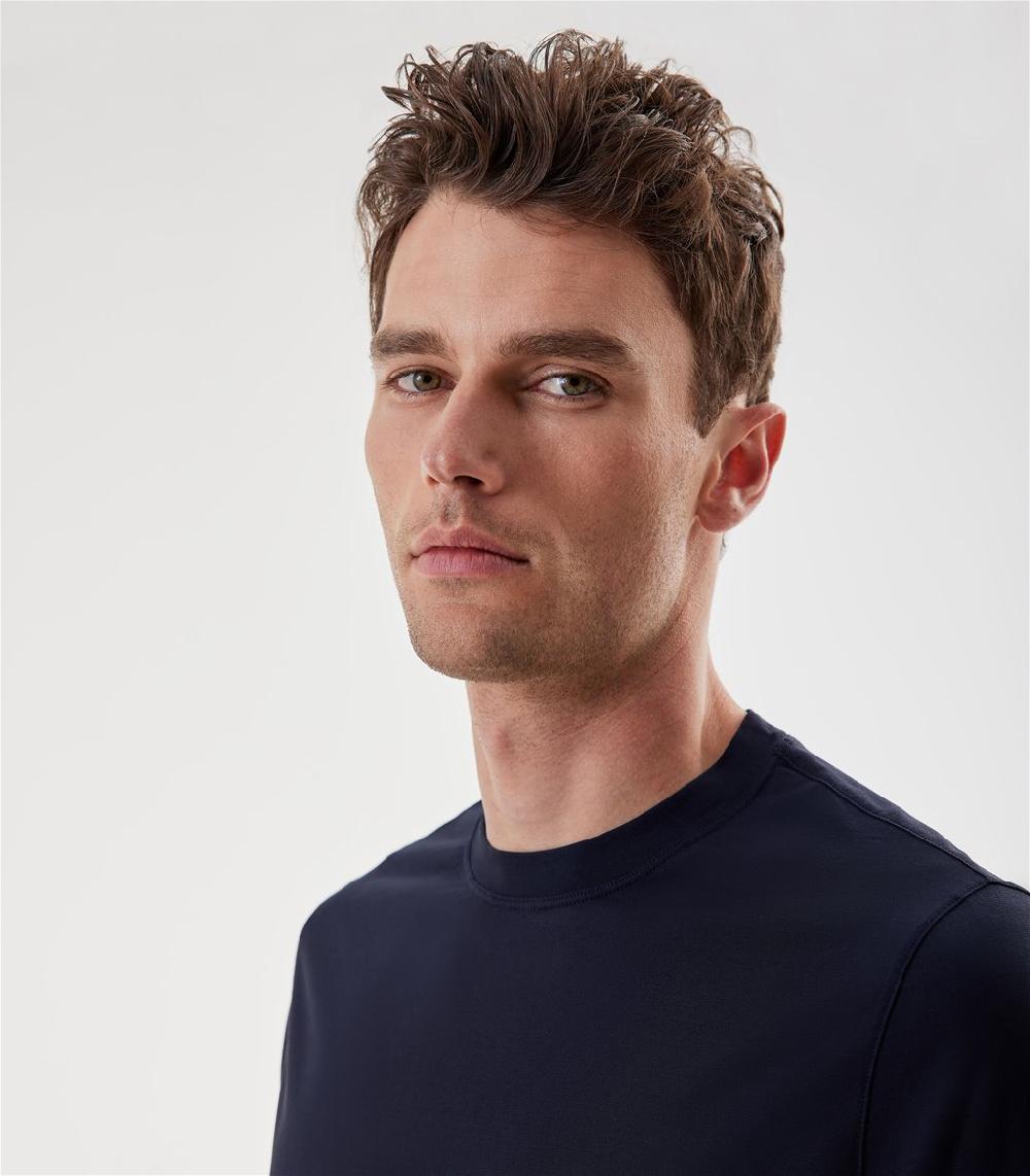 S.Moritz T-shirt Blu Da Uomo In Cotone Crepe | S.Moritz Sito Ufficiale