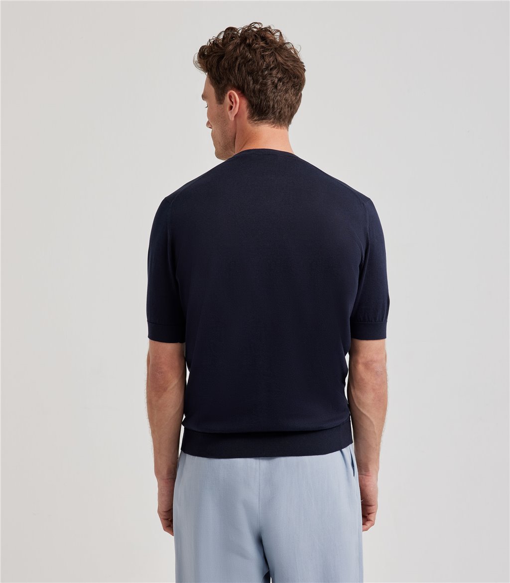 S.Moritz T-shirt Blu Da Uomo In Cotone Giza | S.Moritz Sito Ufficiale