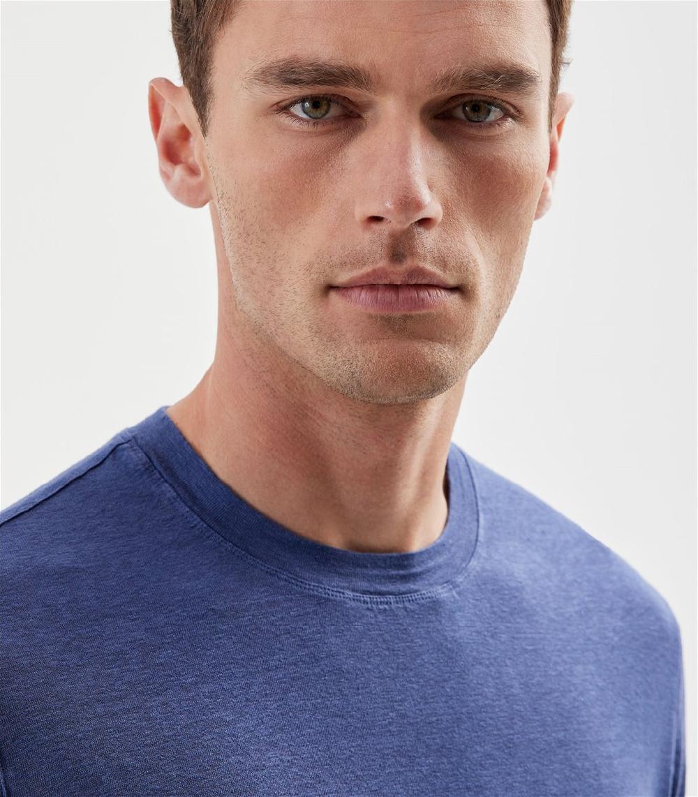 S.Moritz T-shirt Blu Royal Da Uomo In Jersey Lino | S.Moritz Sito Ufficiale