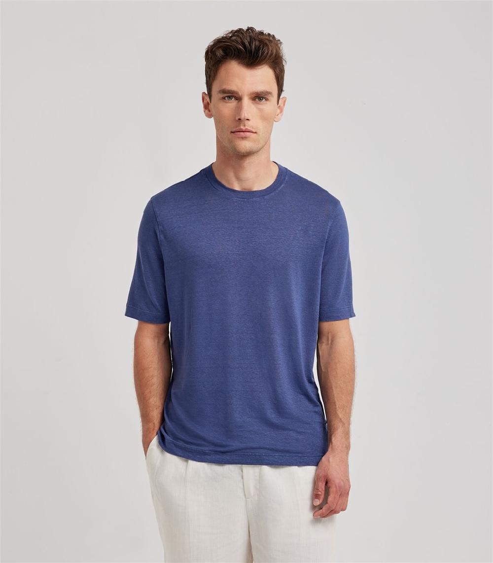 S.Moritz T-shirt blu royal da uomo in jersey lino | S.Moritz Sito Ufficiale