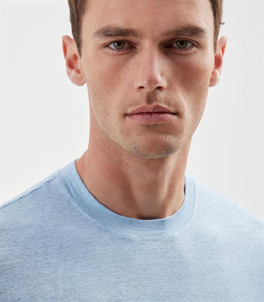 S.Moritz T-shirt Cielo Da Uomo In Jersey Lino | S.Moritz Sito Ufficiale